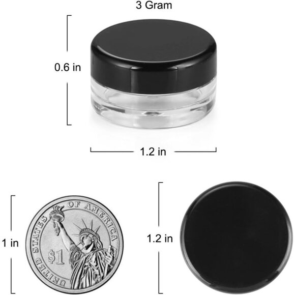100 Pieces 3g Empty Sample Containers with Lids Cosmetic Jars with 5 Pieces Mini - Picture 3 of 7